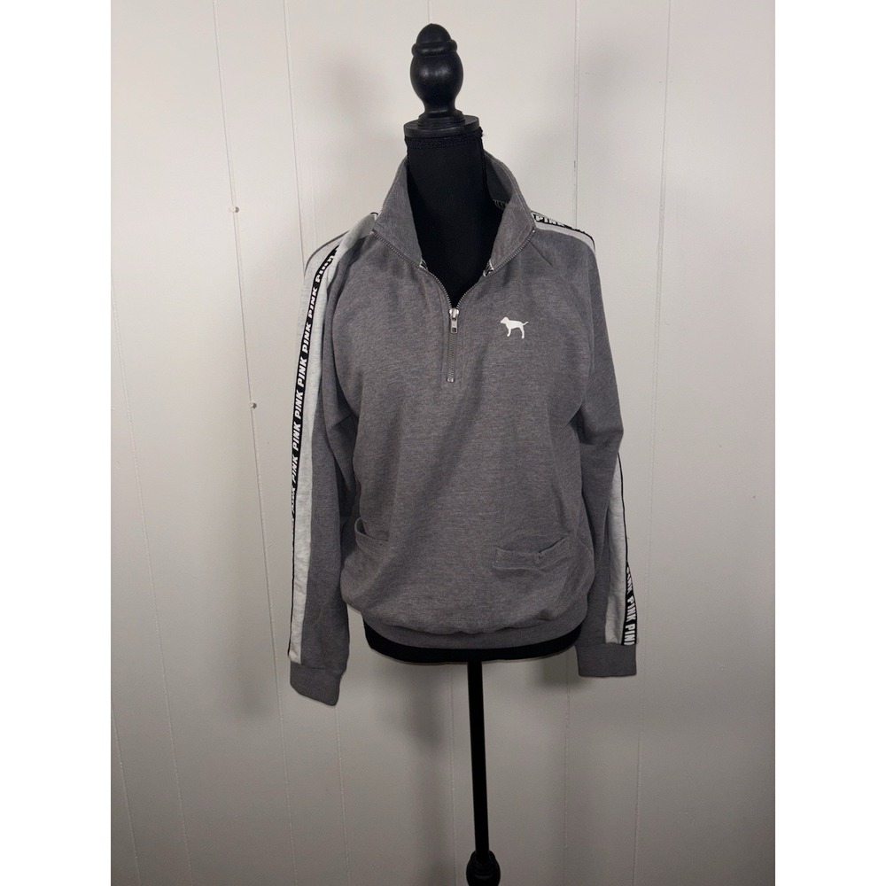 PINK Victoria's Secret Pullover Womens Small Quarter Zip Sweatshirt Dog Pockets